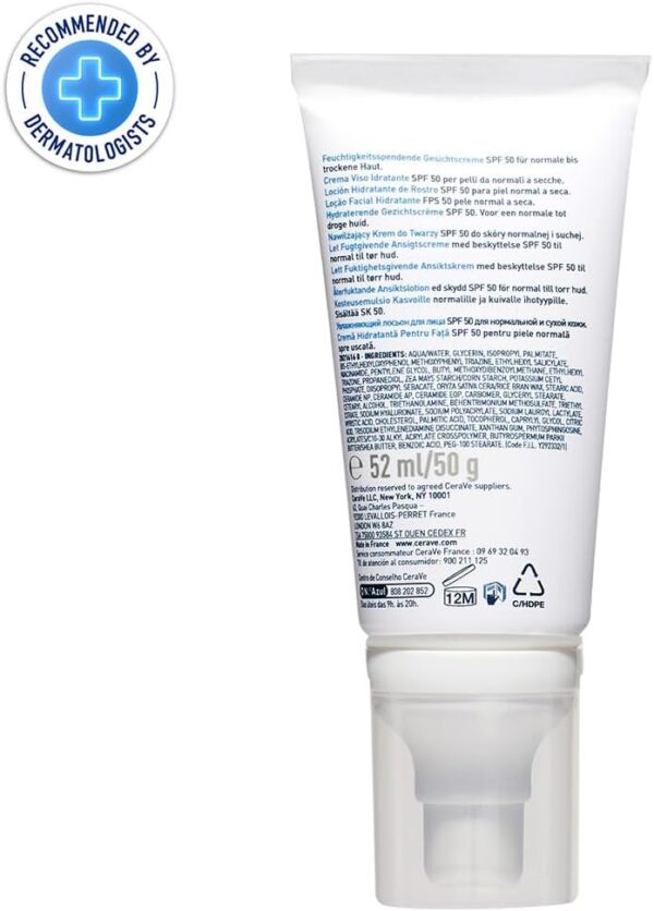 CeraVe AM Facial Moisturising Lotion Normal To Dry Skin 52ml With UV Protection And 3 Essential Ceramides - Image 3