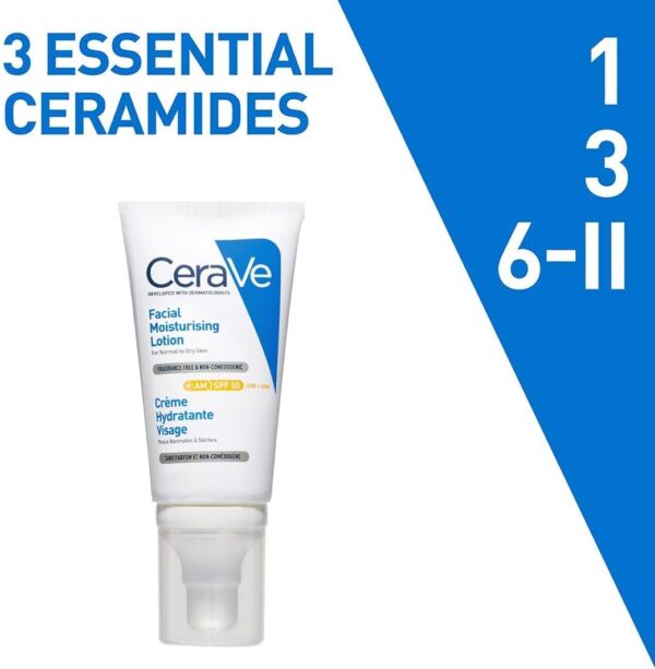 CeraVe AM Facial Moisturising Lotion Normal To Dry Skin 52ml With UV Protection And 3 Essential Ceramides - Image 4