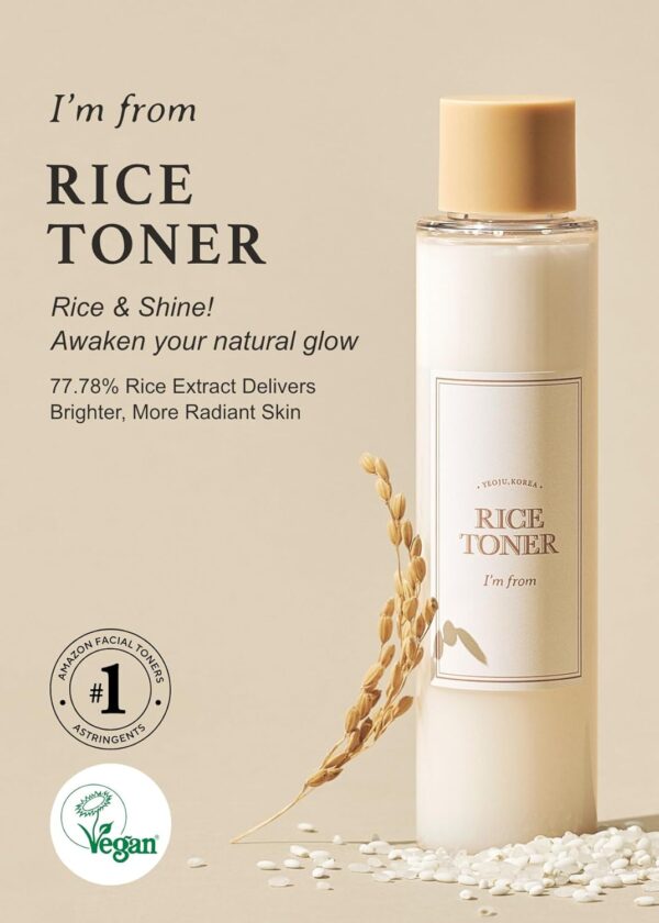 I'm from Rice Toner, 77.78% Rice Extract from Korea, Glow Essence with Niacinamide, Hydrating for Dry Skin, Vegan, Alcohol Free, Fragrance Free, Peta Approved, 5.07 Fl Oz, Valentine - Image 5