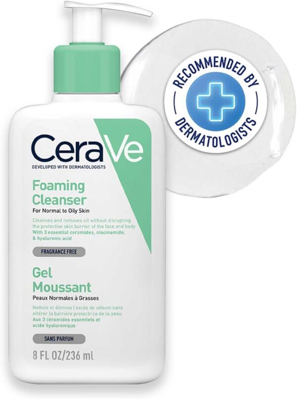 CeraVe Foaming Cleanser for Normal to Oily Skin with Niacinamide and 3 Essential Ceramides - Image 9