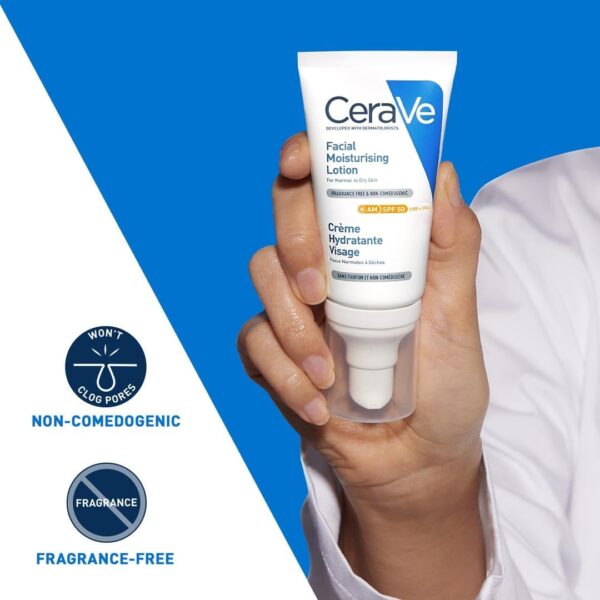 CeraVe AM Facial Moisturising Lotion Normal To Dry Skin 52ml With UV Protection And 3 Essential Ceramides - Image 9