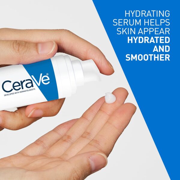 CeraVe Hydrating Hyaluronic Acid Serum, Face, With 3 essential ceramides & vitamin B5, For all skin types, 30 ml/1 oz - Image 5