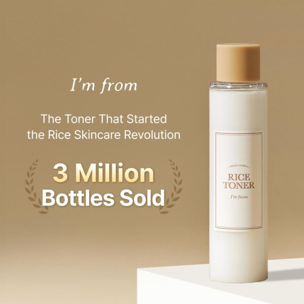 I'm from Rice Toner, Milky Toner for Glowing Skin, Korean Rice, Glow Essence with Niacinamide, Hydrating for Dry, Dull, Combination Skin, Vegan, Fragrance Free, Glass Skin 5.07 Fl Oz - Image 3