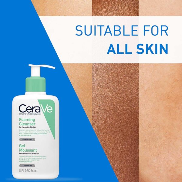 CeraVe Foaming Cleanser for Normal to Oily Skin with Niacinamide and 3 Essential Ceramides - Image 11
